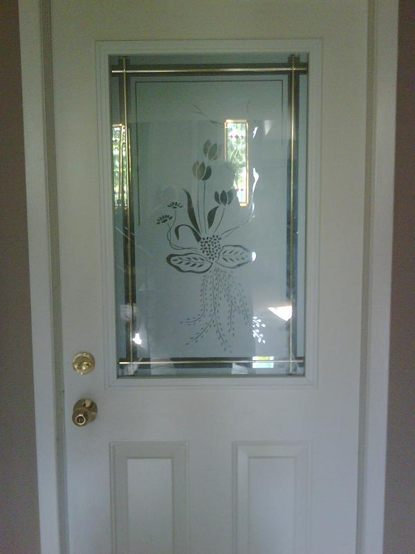 Glass Door Insert with Frame - View before we took it off - $55